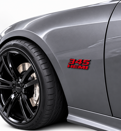 345 HEMI Fender Emblems (Pair) – Red