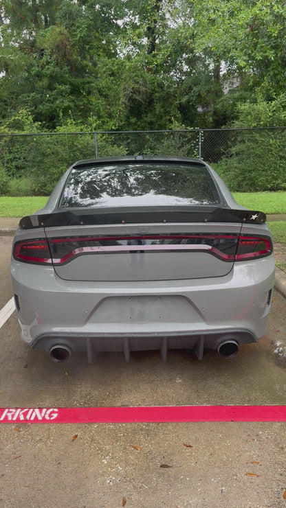 Smoked Tail Light Covers for 2015+ Charger | Gloss Black ABS Rear Tail Lamp Overlay Trim